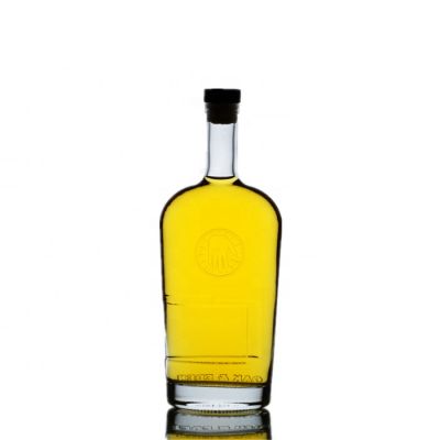 FDA Quality Factory Price Flat Thick Bottom Vodka Whisky Brandy Glass Bottle 