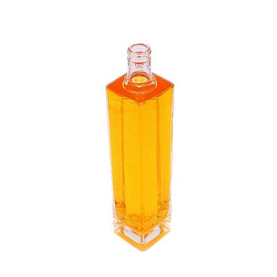 custom thick bottom 500ml empty tall square glass liquor spirit bottle 