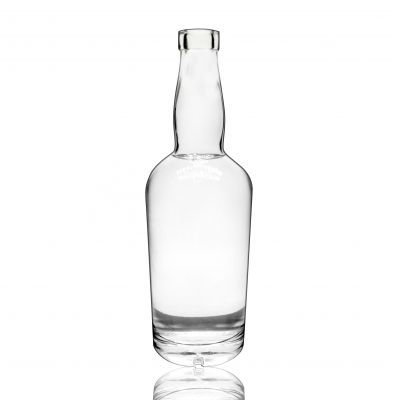 Flint crystal glass 500ml 750ml boston round glass bottles for vodka liquor 