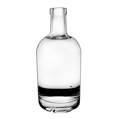 glass crystal white material 700ml round bottle whiskey glass wine bottle vodka glass bottle