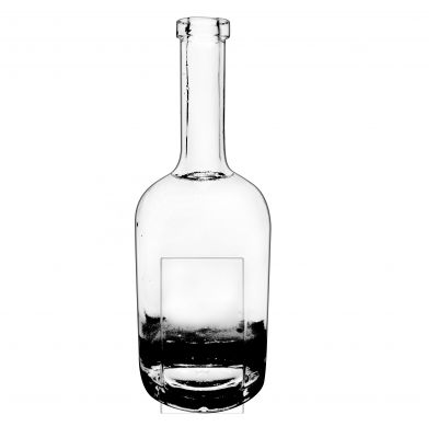 glass crystal white glass round bottle neck bottle 1 litre screen printing customized logo