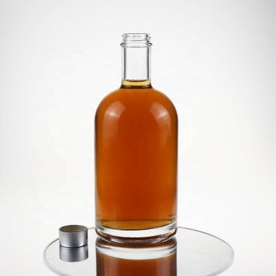 Round 750ml gin vodka whiskey glass bottle with screw cap 