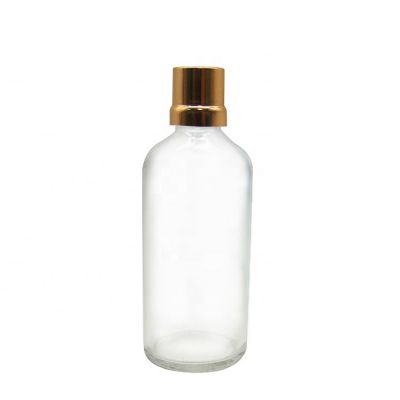 100ml 50ml 30ml Round Clear Airtight Essential Oil Glass Bottles with Aluminum Lid 