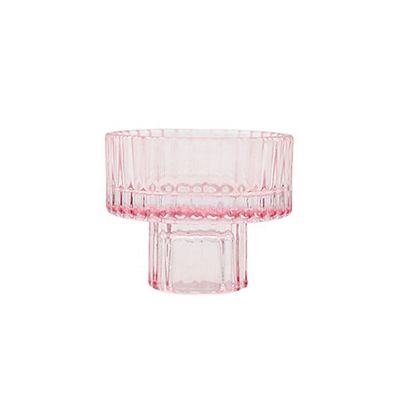 wholesale empty glass candle jar tealight glass candle holder 