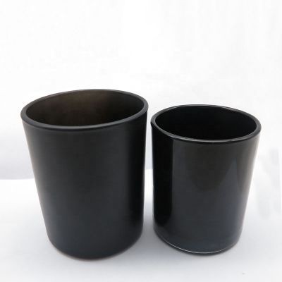 Whole sales matte black candle holder jars frosted glass jars with wooden lids in bulk 
