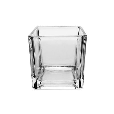 High-end Hand Made Mouth Blown Cube Shape Crystal Glass Vase
