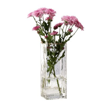 popular glass vases candle holder wedding centerpieces,clear glass vase for flower,square clear glass vases 