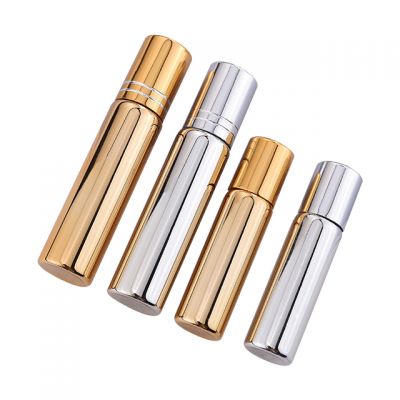 10ml/5ml Essential Oil Glass Roller Bottles Refillable Empty Aromatherapy Perfume Liquid Silver/Gold Glass Roll On Bottle