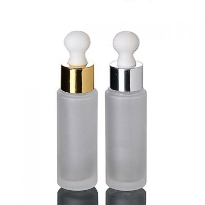 MOQ 1PCS Stock products skin care custom silk printing 30ml frosted glass dropper bottle 