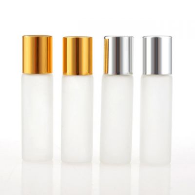 No MOQ 5ml clear essential oil roller glass bottles with gold/silver cap