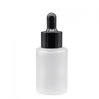 Low MOQ Classic 30ml Matte Glass Essential Oil Bottle Custom Silk Printing E Liquid Cosmetic Frosted Glass Dropper Bottle