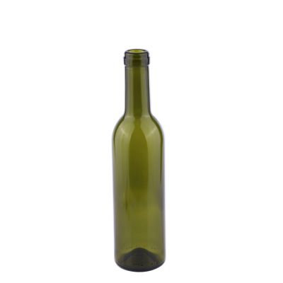 Dark Green Round 375ml Olive Oil Glass Bottles Wholesale with Cork