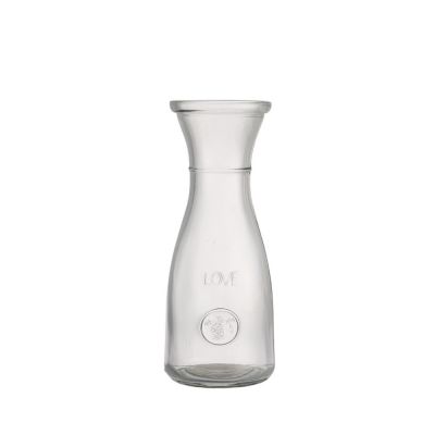 16 Ounce Custom Design Shape Long Empty Glass Milk Tea Juice Bottles for Beverage 