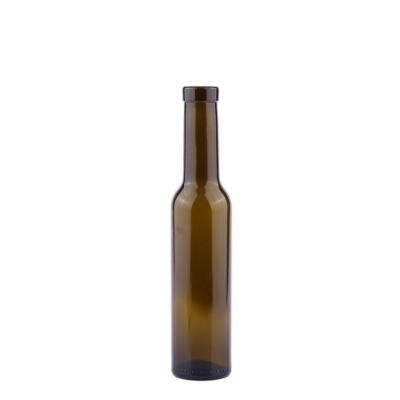 Wholesale 200ml round mini brown cooking olive oil glass bottles with cork lids