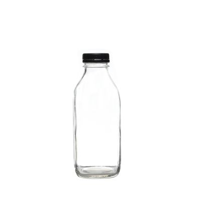 Wholesale bulk square screw empty 1l juice beverage water milk bottles glass for children