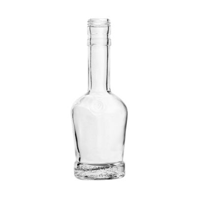 Wholesale fancy empty custom long neck wine engrave small 200ml glass whiskey liquor bottle 
