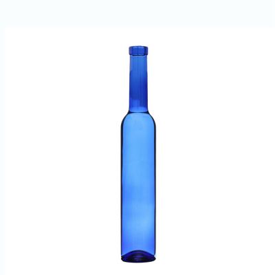Empty Clear Blue Ice Wine 375 ml Glass Bottle with Cork Stoppers 