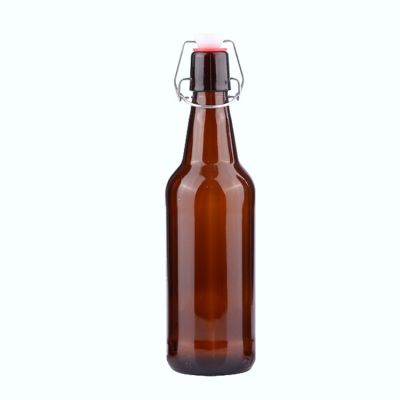 Wholesale amber 16oz 500ml brown swing top grolsch beer kombucha glass bottle