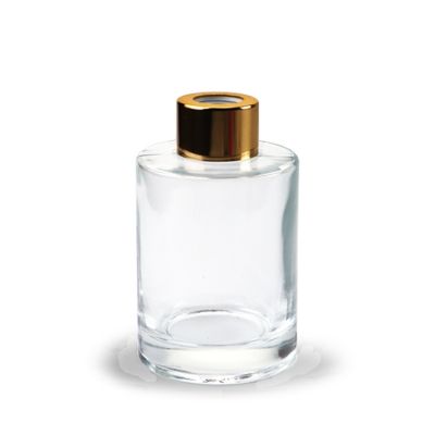 120ml cylinder fancy reeds fashion diffuser bottle golden color aluminum cap aroma fragrance bottle with reeds 