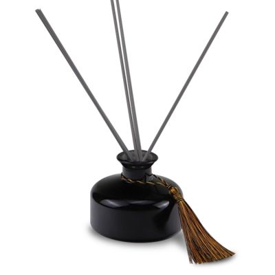 Luxury Black 200ml Reed Diffuser With Rattan Sticks And Tassel 