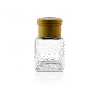 Embossed point 50ml square clear glass reed diffuser glass bottle 