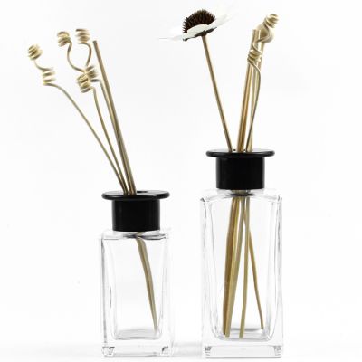 120ml 240ml Transparent Clear Rectangle Glass Reed Diffuser Bottle 