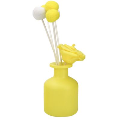 Xuzhou Supplier 150ml 5oz Empty Frosted Yellow Round Glass Reed Diffuser Bottle Wholesale 