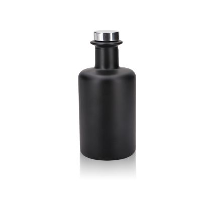 250ml empty round matte black reed glass diffuser bottles 