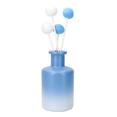 New 200ml Blue Empty Reed Diffuser Air Freshener Aromatherapy Oils Glass Bottles With Fiber Sticks 