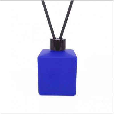 Custom Made Creative Colored Recycled Art Square Empty Glass Perfume Diffuser Bottle 