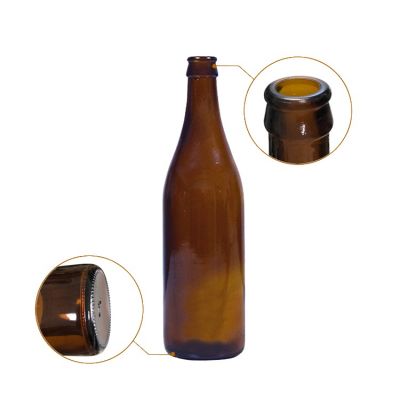 Wholesale 500ml empty amber/black glass beer bottle 
