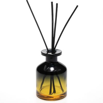 Customer design screen printing round aroma oil glass bottles empty reed diffuser bottle 80ml 