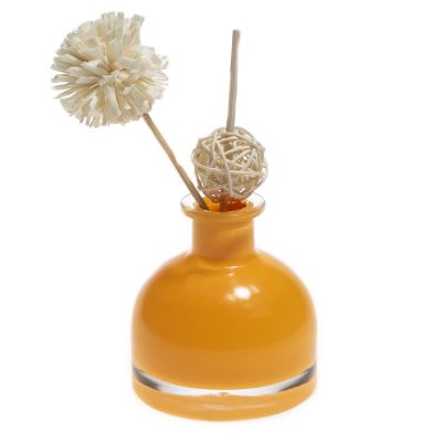 Orange half ball shaped 50ml olive oil bottle essential oil plug reducer bottles glass oil diffuser bottle 