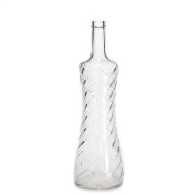 Factory Supplying Transparent 1000 ml Glass Wine Bottle Vodka Bottle With Cork 