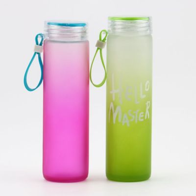 Hot Products Vacuum Water Bottle Frosted Portable Korean Glass Cute Water Bottle With Straw 
