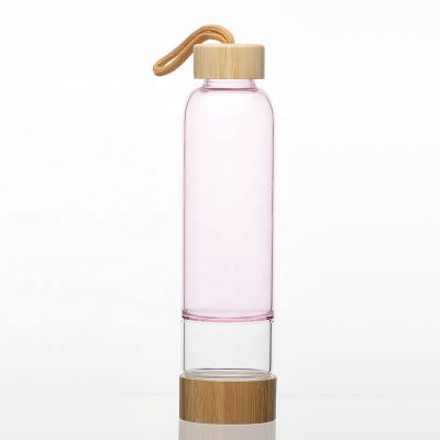 multifunctional bamboo lid glass water bottle with inner box 