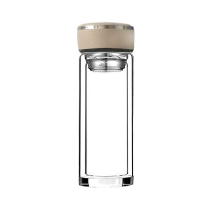 Wholesale Bamboo borosilicate Glass Wheat Straws Water Bottle tea tumbler 