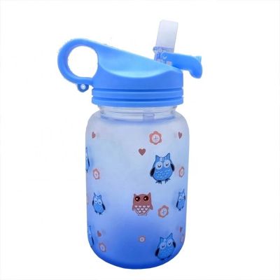 Japanese style girl's heart lovely straw original student creative small fresh style frosted glass water bottle 