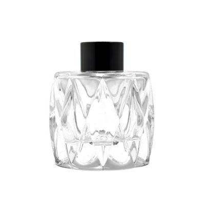 100ml fancy diamond surface glass diffuser bottle with scent fiber sticks 