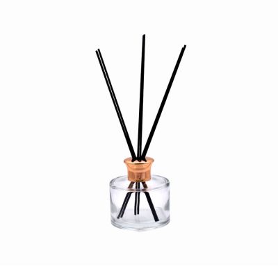 100ml classic round design home fragrance diffuser glass bottle with aluminum cap 