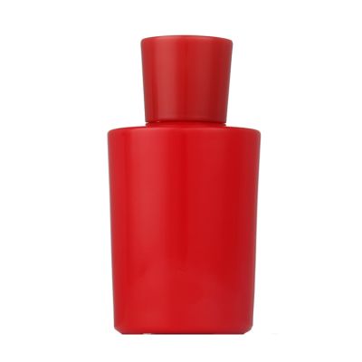 Hot selling 100ml luxury round black red female cosmetic glass bottle perfume for sale 