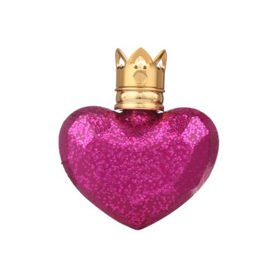 Wholesale Luxury Refillable Custom Cap Pink 30ml Heart Shaped Glass Perfume Bottle 