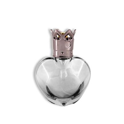 35ml heart shaped gray glass perfume bottle 