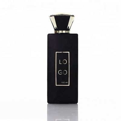 100ml high quality french square glass bottle for perfume with black cap 