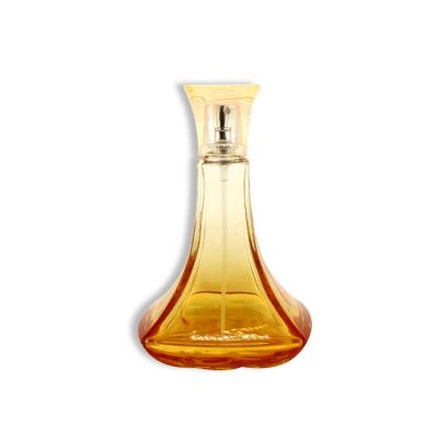90ml yellow special nice perfume bottle glass with parfum cap 