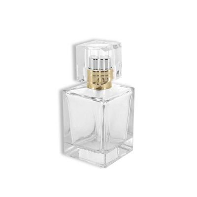 empty square perfume glass bottles 30 ml with acrylic cap 