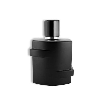 100ml black special rectangular glass perfume bottle with black cap 