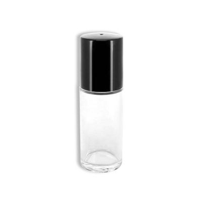30 ml cylinder glass perfume bottle with black cap 