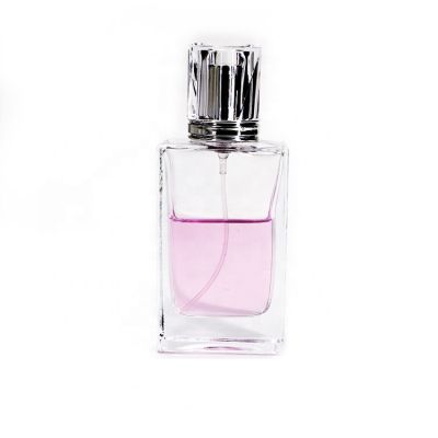 Fancy Design Empty Mini Clear 50ml Perfume Glass Bottle With Pump For Women