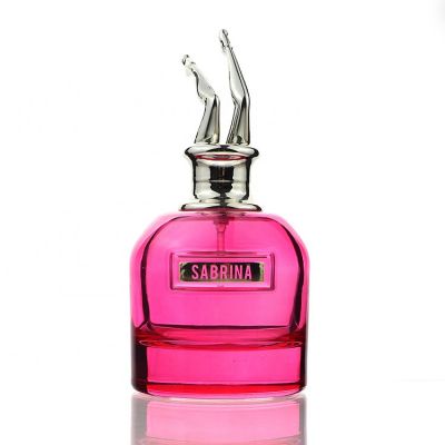 Classic Elegant 100ml Pink Round Perfume Glass Bottle Beautiful 